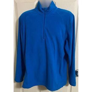 Cabela's Blue Half-Zip Fleece Pullover Sweater Warm Winter